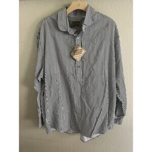 Black White Stripe Shiloh shirt Mens western cowboy costume Frontier Classics L